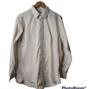 Pierre cardin mens large shirt cream button up